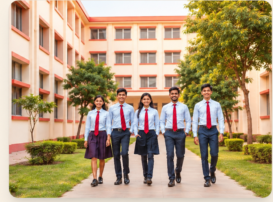 Karthigeyan School campus with students