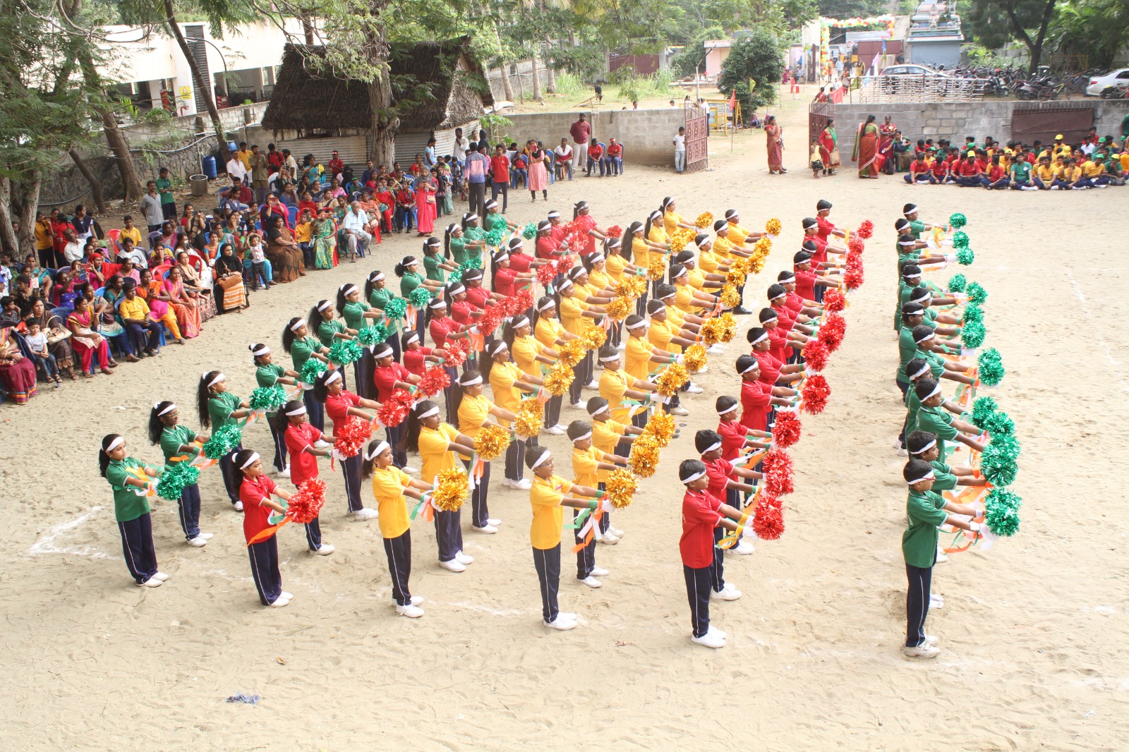 Karthigeyan School campus with students